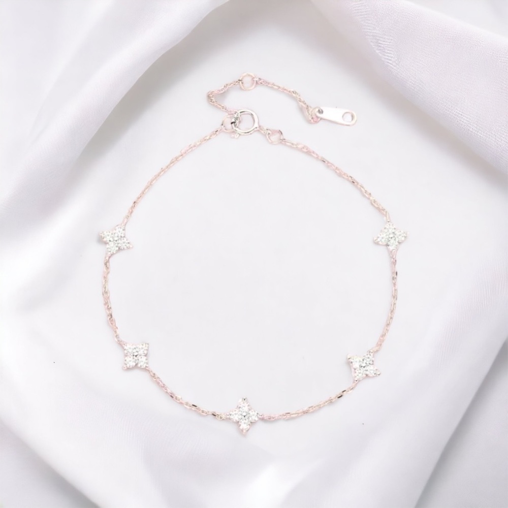 Sterling Silver Bracelet Lucky Clover Design
